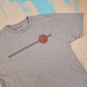 Santa Cruz xL Gray Skate T-shirt Classic Dot Red Yellow Skateboarding California